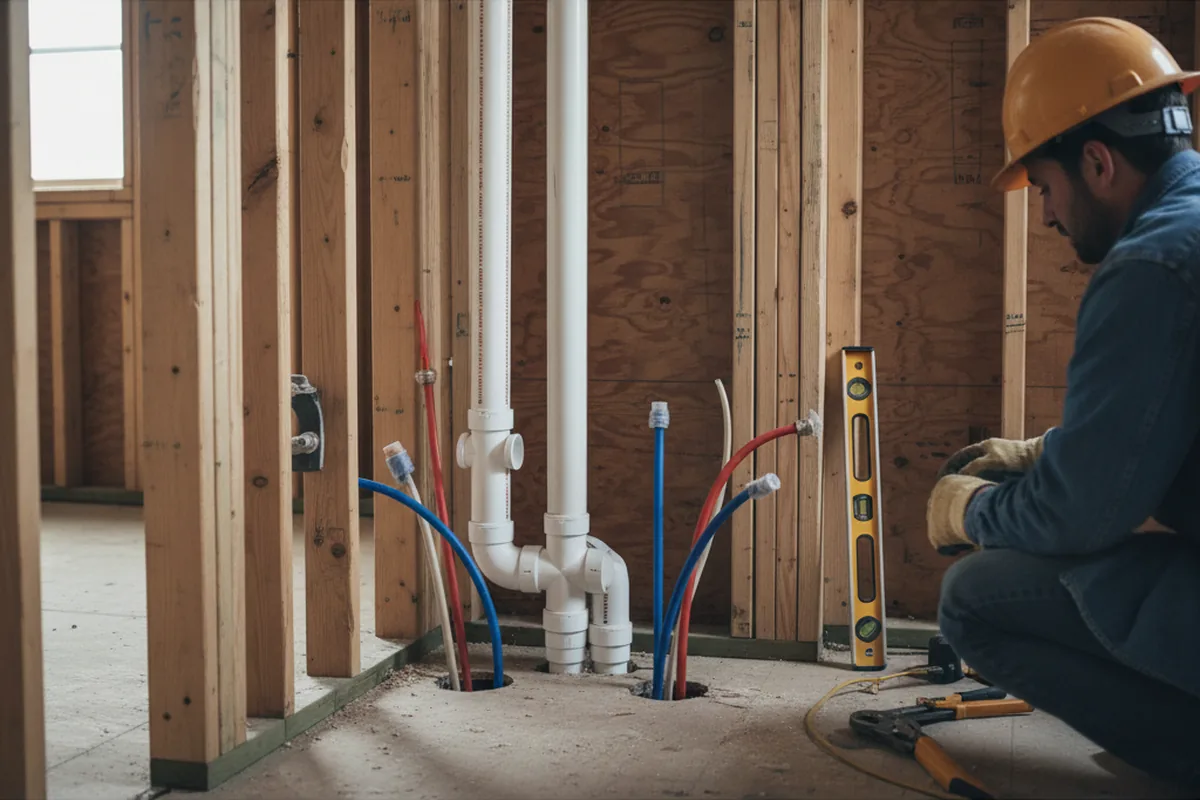 Drain and supply rough-in during Garbage Disposal Repair in Lafayette